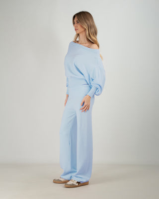 Set Tuta in Maglia Azzurro