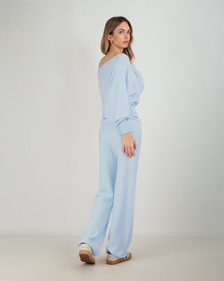 Set Tuta in Maglia Azzurro