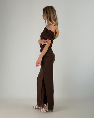 Completo Top & Gonna Lycra Brown