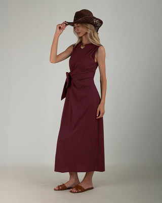 Abito Lungo Fiocco Burgundy