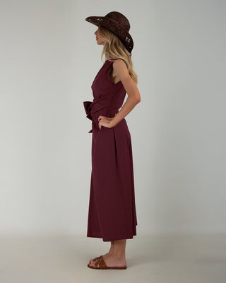 Abito Lungo Fiocco Burgundy