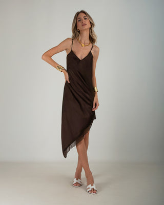 Abito Satin Pizzo Moro