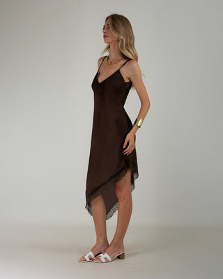 Abito Satin Pizzo Moro