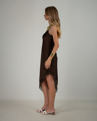 Abito Satin Pizzo Moro