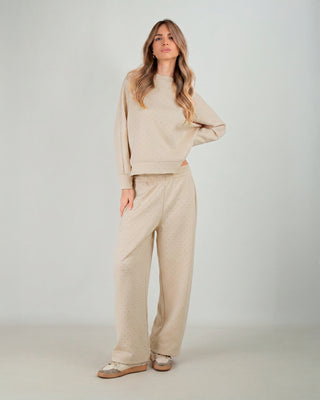 Tuta in Scuba Strass Beige
