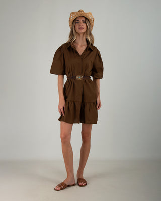 Abito Corto Balza Unita Brown