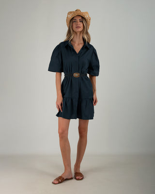 Abito Corto Balza Unita Blu Navy