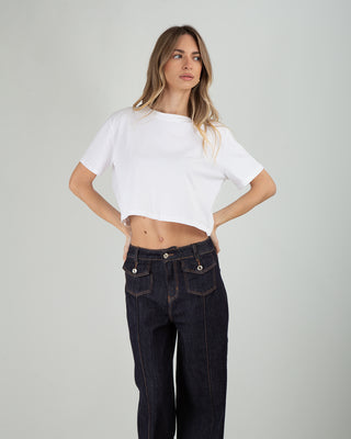 T-shirt Over Crop Bianca