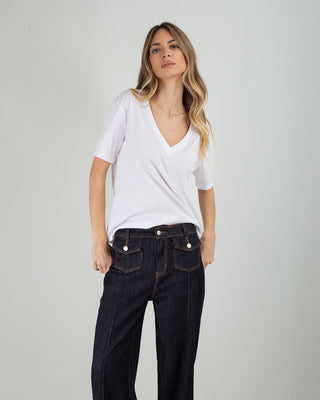 T-shirt scollo V Bianca