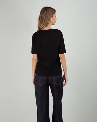 T-shirt scollo V Nera