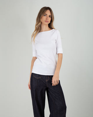 Maglia Anna Risvolto Bianca