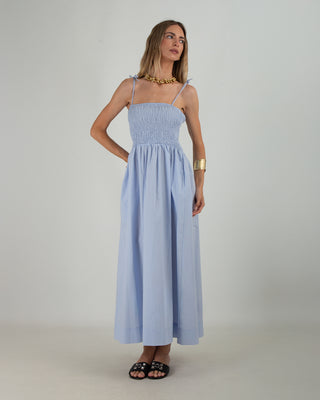 Abito Fascia Popeline Light Blue
