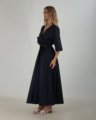 Abito Kimono Popeline Blue Navy