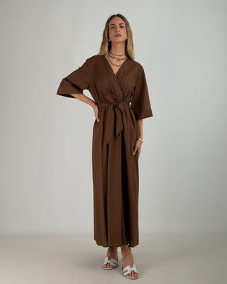 Abito Kimono Popeline Brown