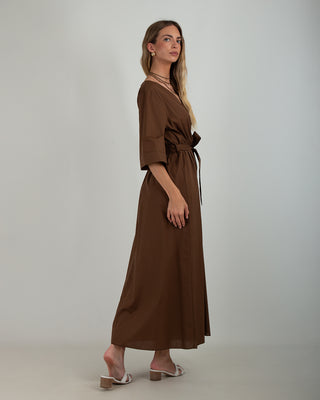 Abito Kimono Popeline Brown