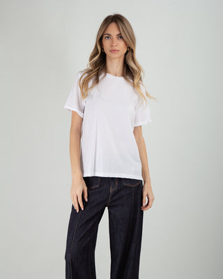 T-shirt Giro Filo Risvolto Bianca