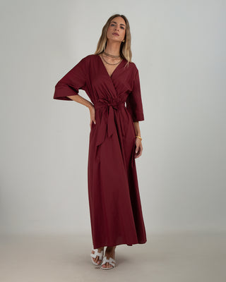 Abito Kimono Popeline Burgundy