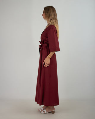 Abito Kimono Popeline Burgundy
