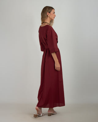 Abito Kimono Popeline Burgundy
