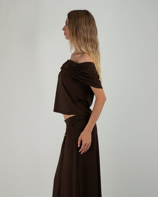 Maglia Scollata Portofino Coffee