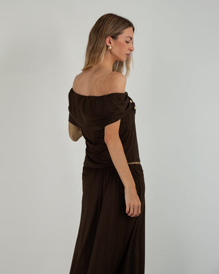 Maglia Scollata Portofino Coffee
