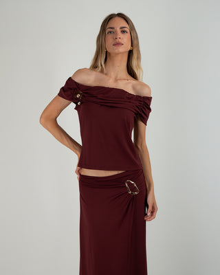 Maglia Scollata Portofino Red Wine