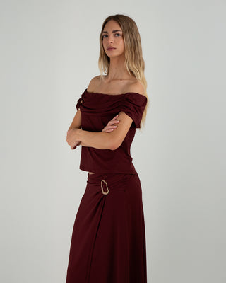 Maglia Scollata Portofino Red Wine