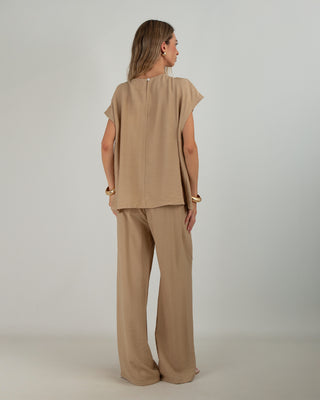 Pantalone Viscosa Palazzo Apricot