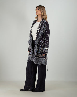 Cardigan Frange Bandana Blu