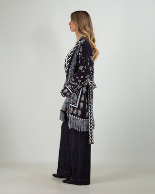 Cardigan Frange Bandana Blu