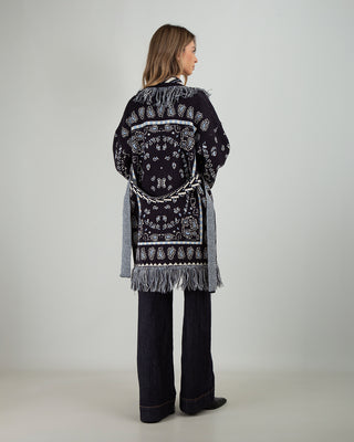 Cardigan Frange Bandana Blu