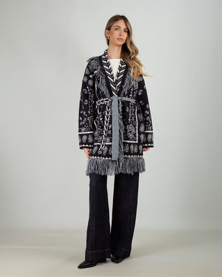 Cardigan Frange Bandana Blu