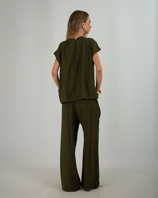 Pantalone Viscosa Palazzo Military