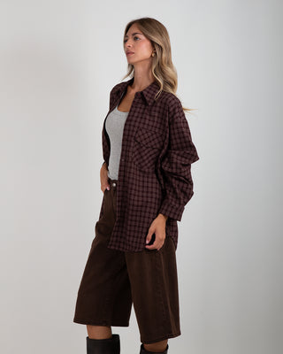 Camicia Over Quadri Tasche Quadri Moro