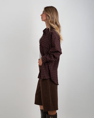 Camicia Over Quadri Tasche Quadri Moro