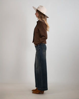 Jeans Wide Leg Denim Scuro