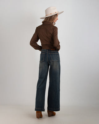 Jeans Wide Leg Denim Scuro