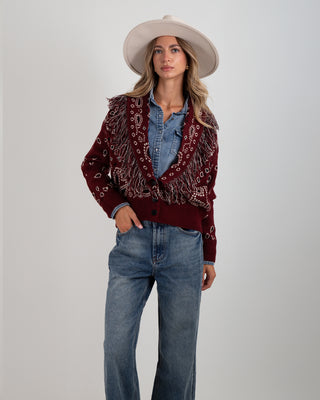 Cardigan Corto Bandana Burgundy