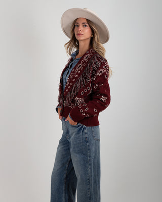 Cardigan Corto Bandana Burgundy