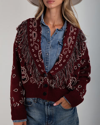 Cardigan Corto Bandana Burgundy