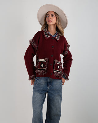 Cardigan Colletto Peruviano Burgundy