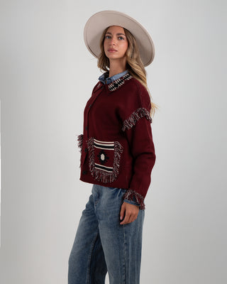Cardigan Colletto Peruviano Burgundy