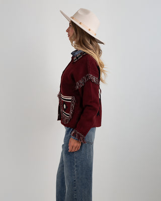 Cardigan Colletto Peruviano Burgundy