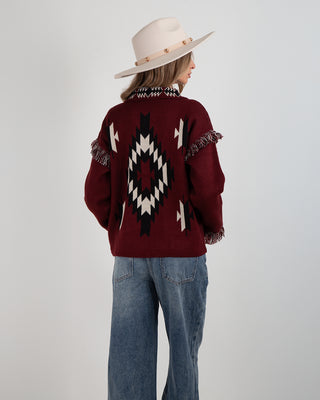 Cardigan Colletto Peruviano Burgundy