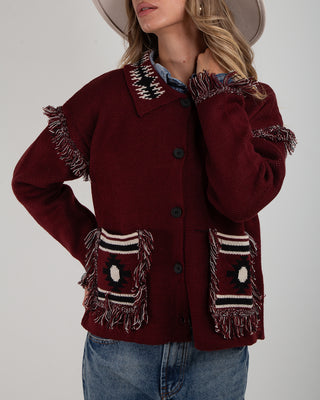 Cardigan Colletto Peruviano Burgundy