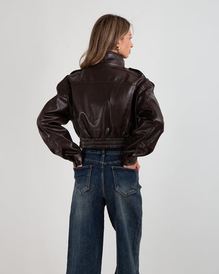 Bomber Corto Ecopelle Tasconi Brown