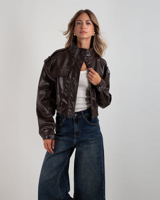 Bomber Corto Ecopelle Tasconi Brown