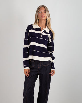 Polo Maglia Righe Navy