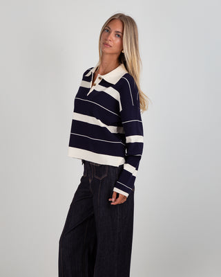Polo Maglia Righe Navy