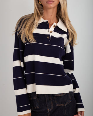 Polo Maglia Righe Navy